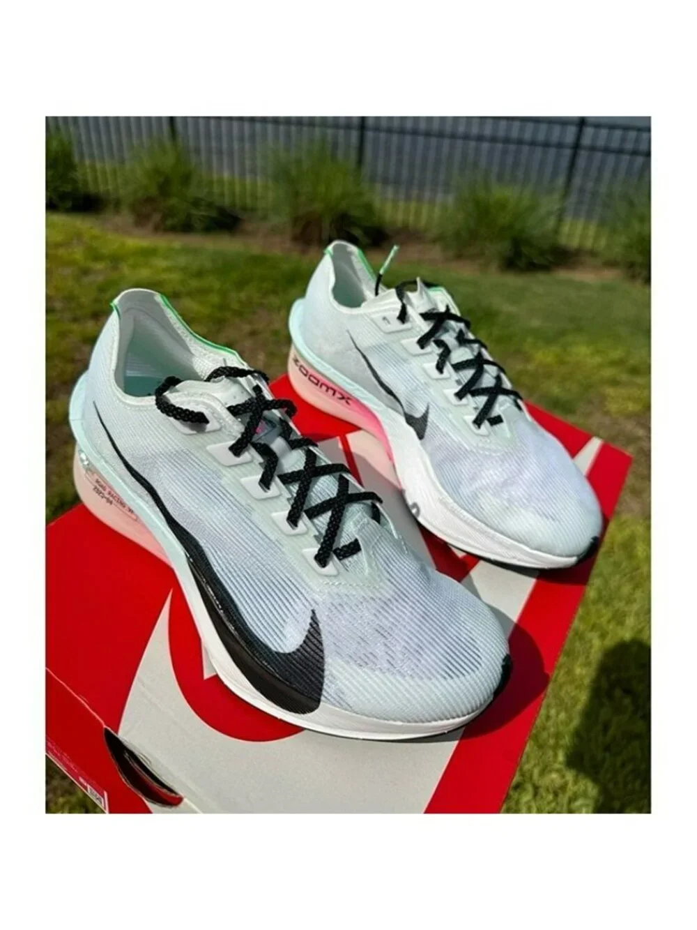 8.5 men’s Nike W ZoomX Vaporfly Next% 4 White Black Hyper Pink HF6412 101